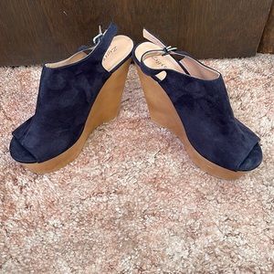 Size 11 suede/wooden wedges